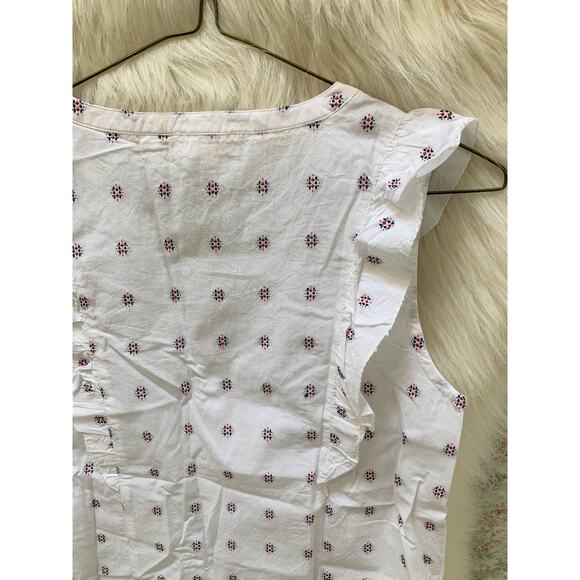 FAT FACE MOLLIE White Jacquard Frill Sleeveless Ruffle Blouse  Sz 4 NWT - Picture 11 of 15